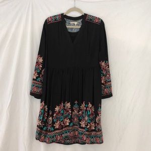 Embroidered black dress